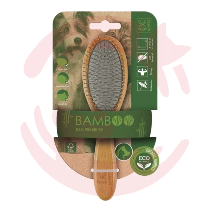 M-Pets - Bamboo Ball Pin Brush for Dogs