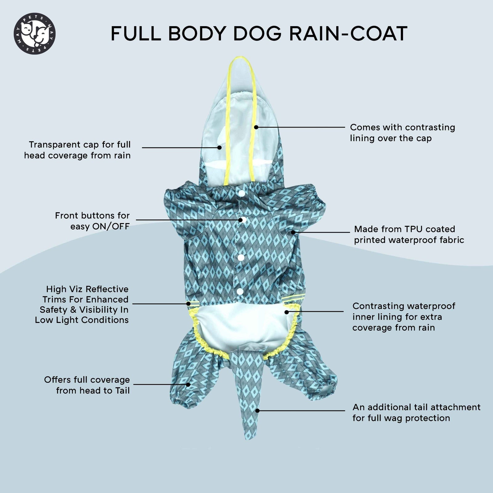 Pets Way Furcast Spaceship Raincoat for Dogs