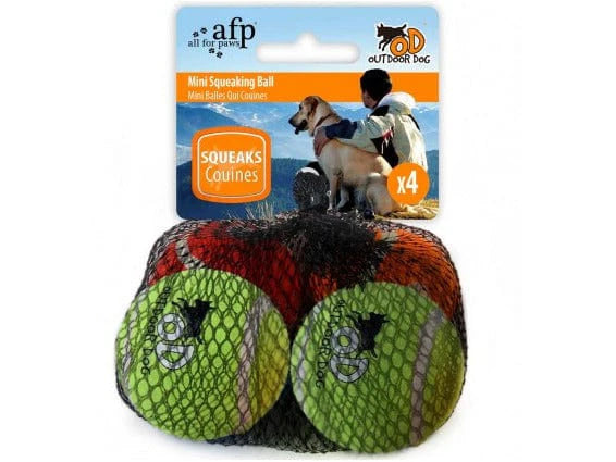 AFP-Outdoor Mini Squeaking Tennis Ball 4 pk