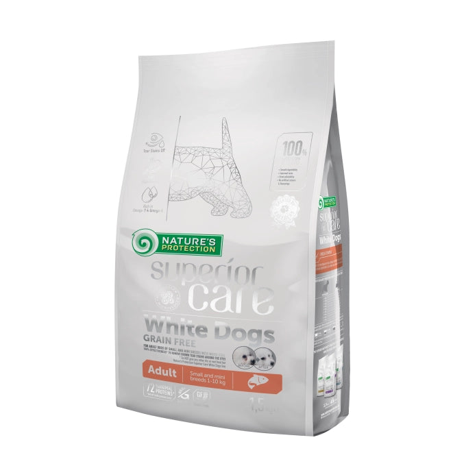 Nature's Protection Superior Care White Dogs Grain Free Salmon Adult Small and Mini Breeds Dog Dry Food
