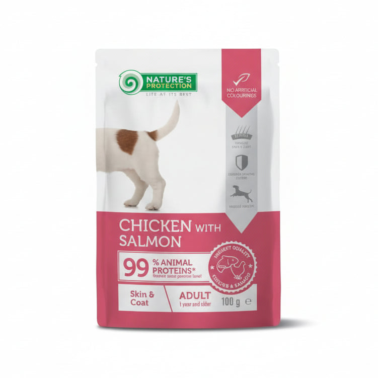Nature's Protection Adult Skin & Coat With Chicken & Salmon Dog Wet Food