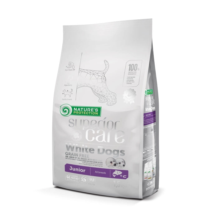 Nature's Protection Superior Care White Dogs Grain Free Salmon Starter All Breeds Dog Dry Food