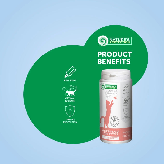 Nature's Protection Kitty Milk Replacer for Kittens for Bone Development & Healthy Growth