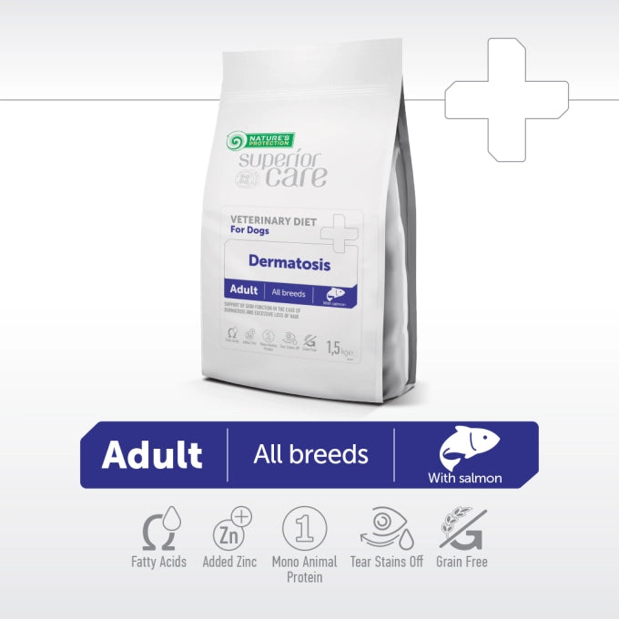 Nature’s Protection Superior Care Veterinary Diet Dermatosis Salmon Adult All Breed Dog Dry Food