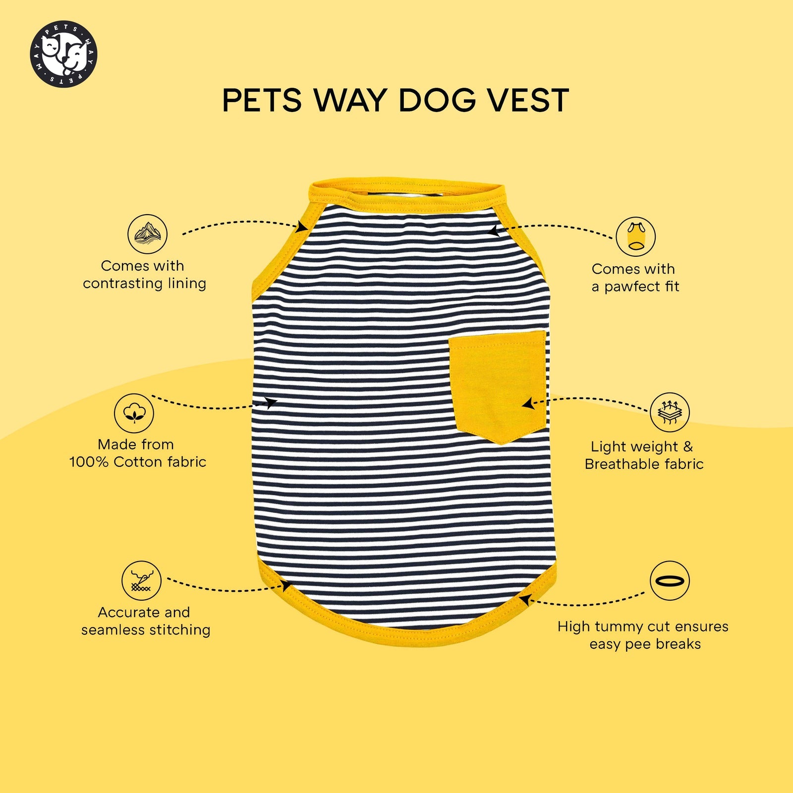 Pets Way Zebra Fetch Vest for Dogs